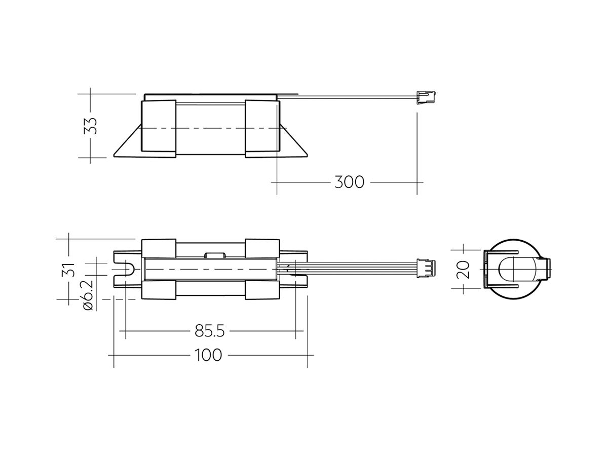 Hochtemperatur-Akku Tridonic LiFePO4 4A, 7.2Ah, mit Flachstecker