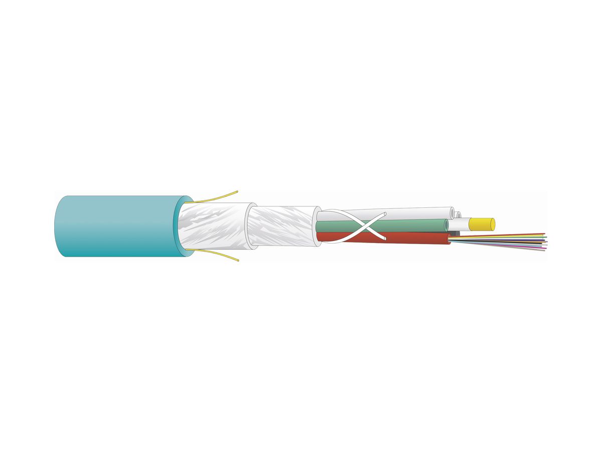 Kabel LWL Universal Dätwyler 4×12 G50/125 µm MM OM3 Eca türkis