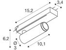 LED-Spot SLV GRIP S 1×11W 610lm 930 29° DIM AD1PH Ø30×101mm weiss