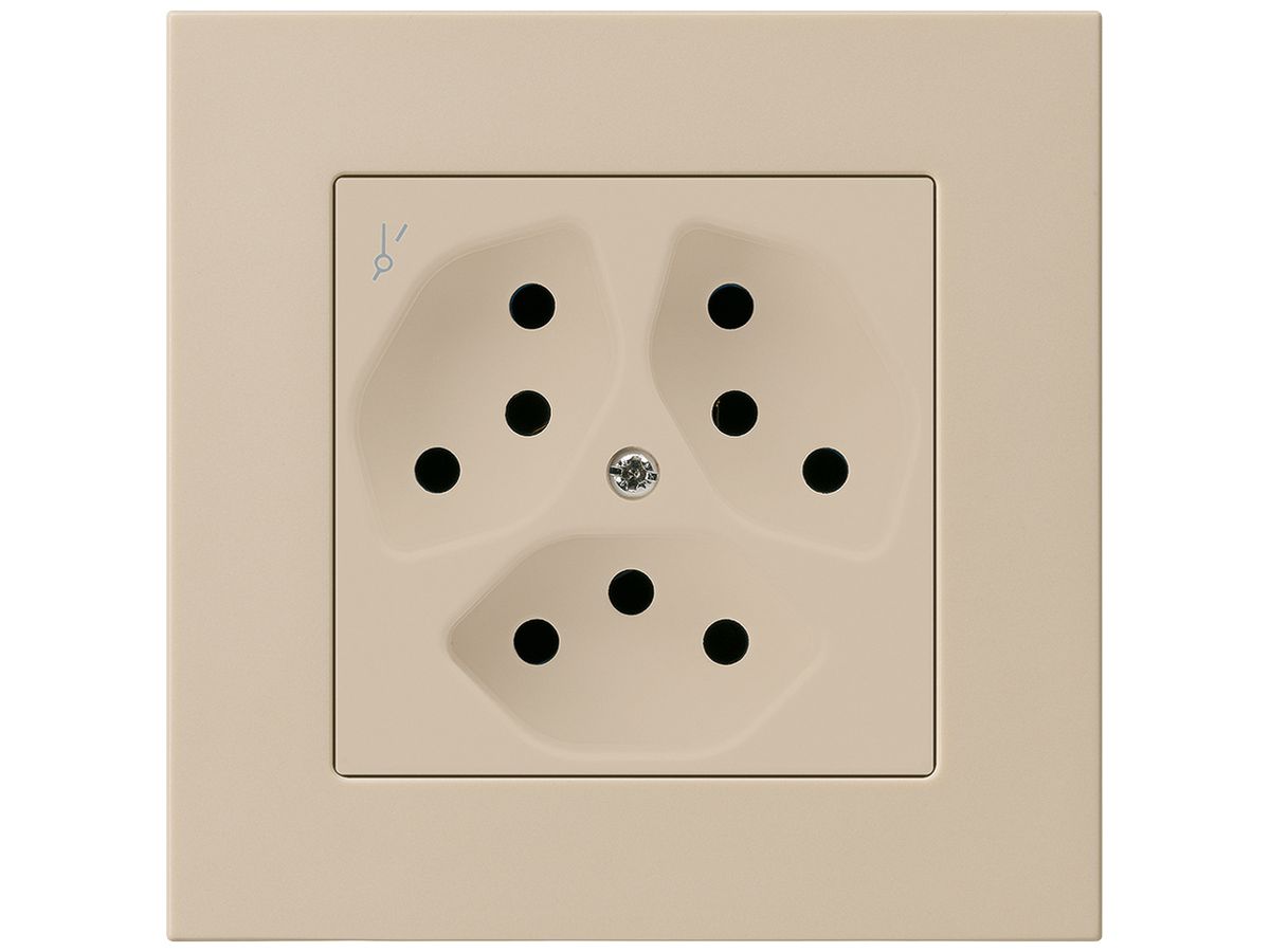 UP-Steckdose kallysto.pro 3×T13/1S beige