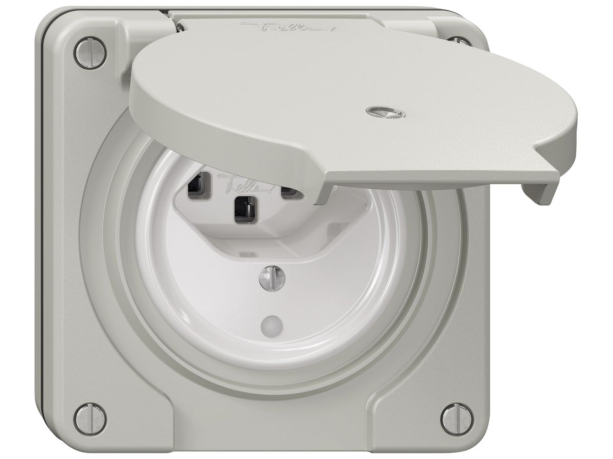 UP-Steckdose NEVO SNAPFIX® 1×T23 16A 250V beleuchtet 87×87×32mm IP21 lgu