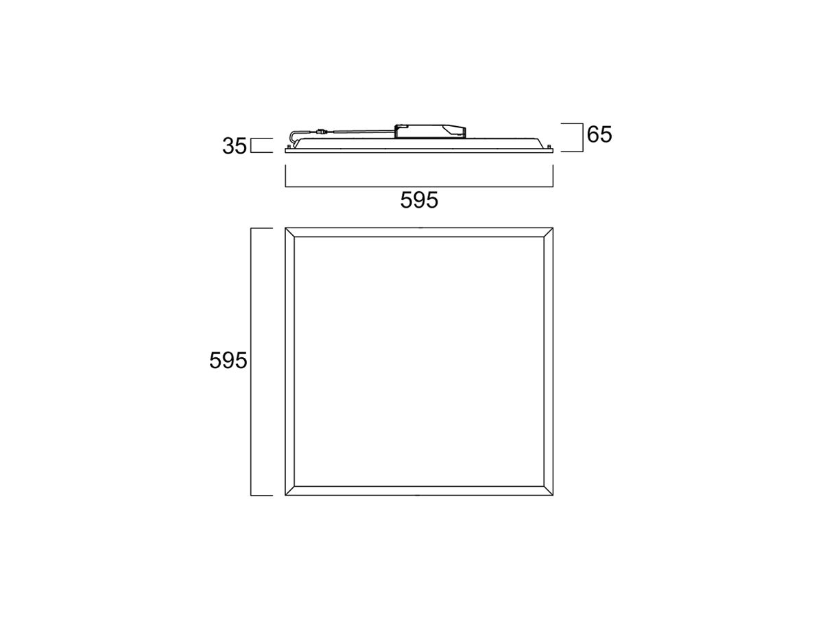 LED-Panelleuchte Sylvania Quantum 28W 4300lm 830 IP54 DALI 595×595mm weiss