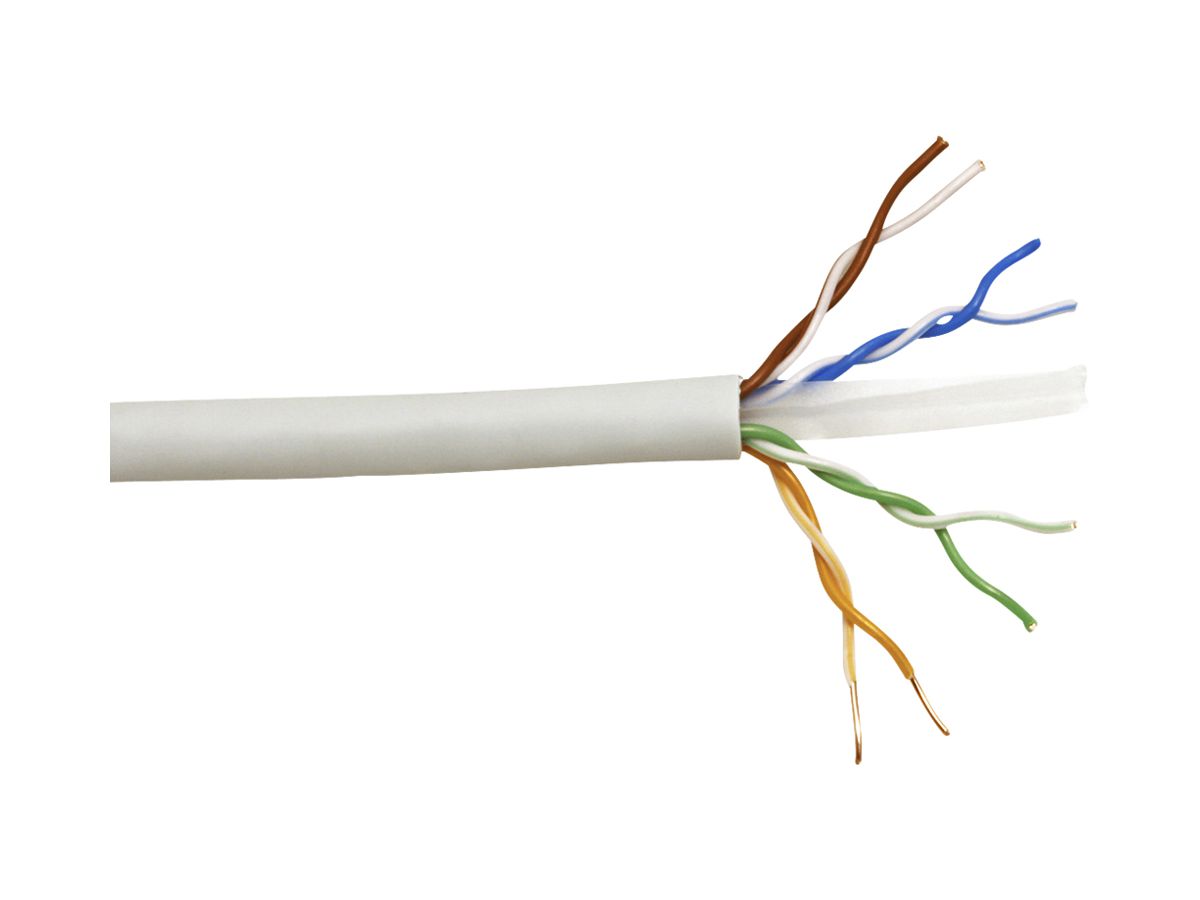Datenkabel ROLINE Solid Kat.6A UTP 4P AWG23 500MHz LSZH Eca grau 300m