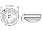 Rauchmelder ESYLUX Protector K 230V 48mm Ø106mm 3 Jahre Garantie weiss