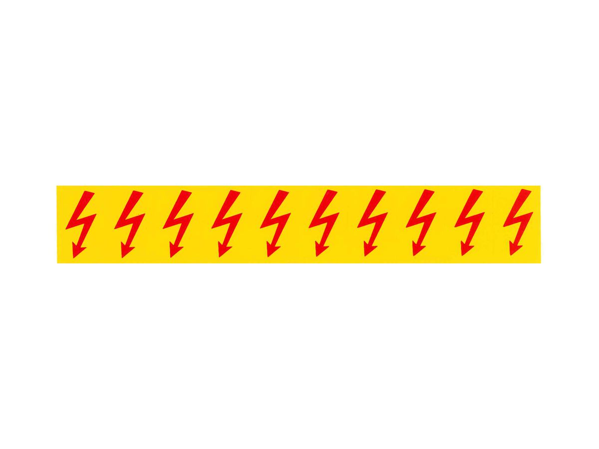 Warnschild Kunststoff 15×25mm Pfeil selbstklebend gelb-rot