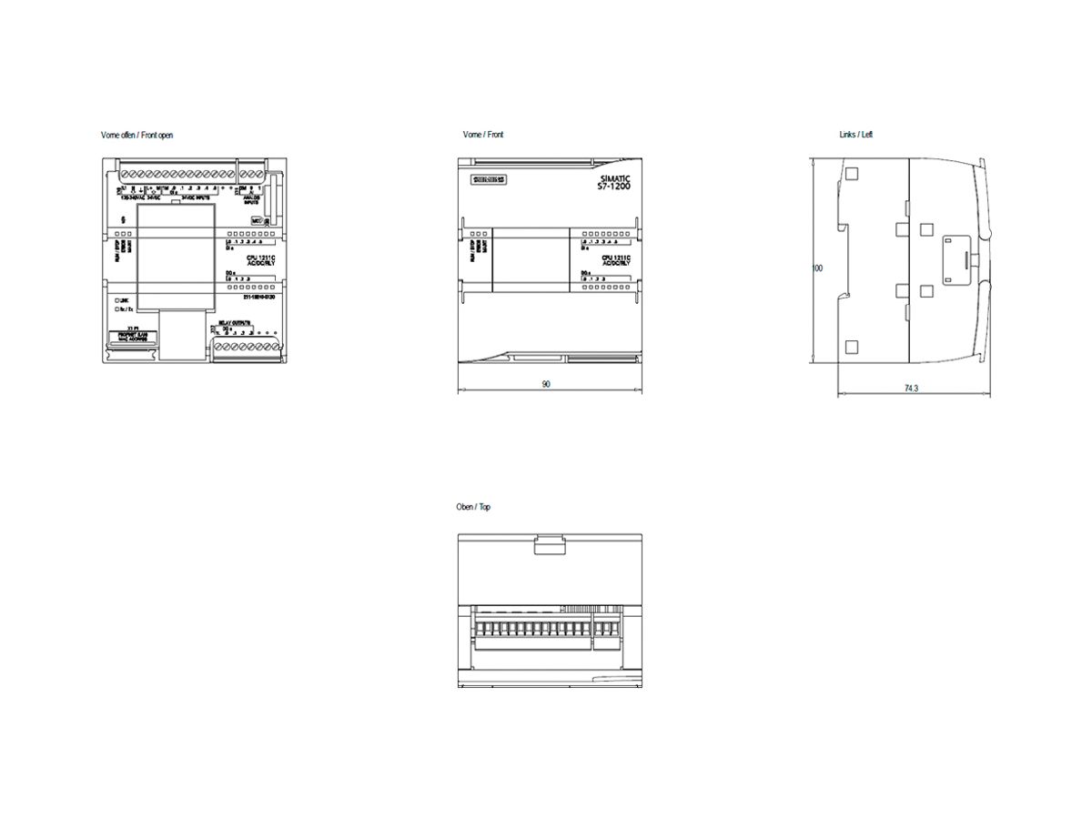 SPS-Grundgerät Siemens SIMATIC S7-1200 CPU 1211C AC/DC/Relais 24V