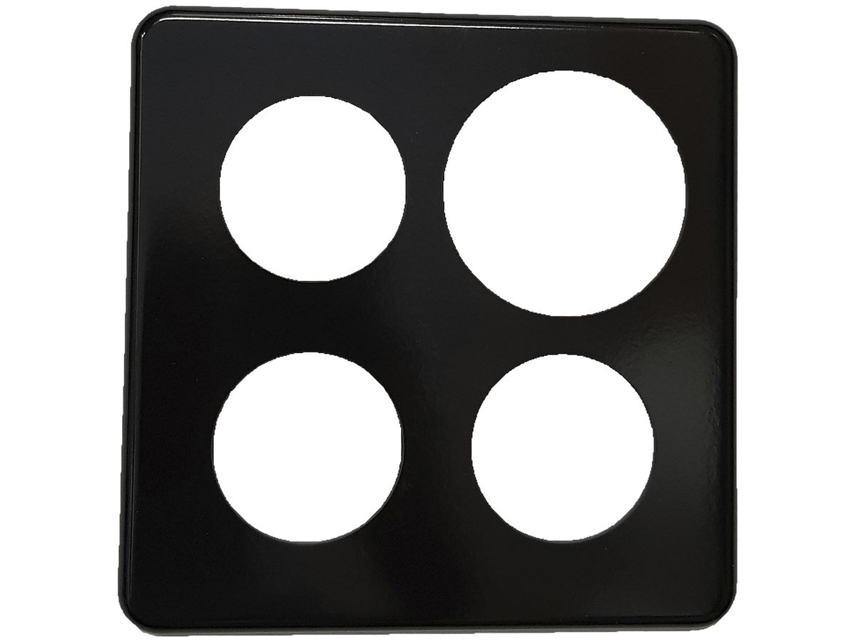Abdeckplatte 2×2 Gr.I 3×43 +58mm schwarz