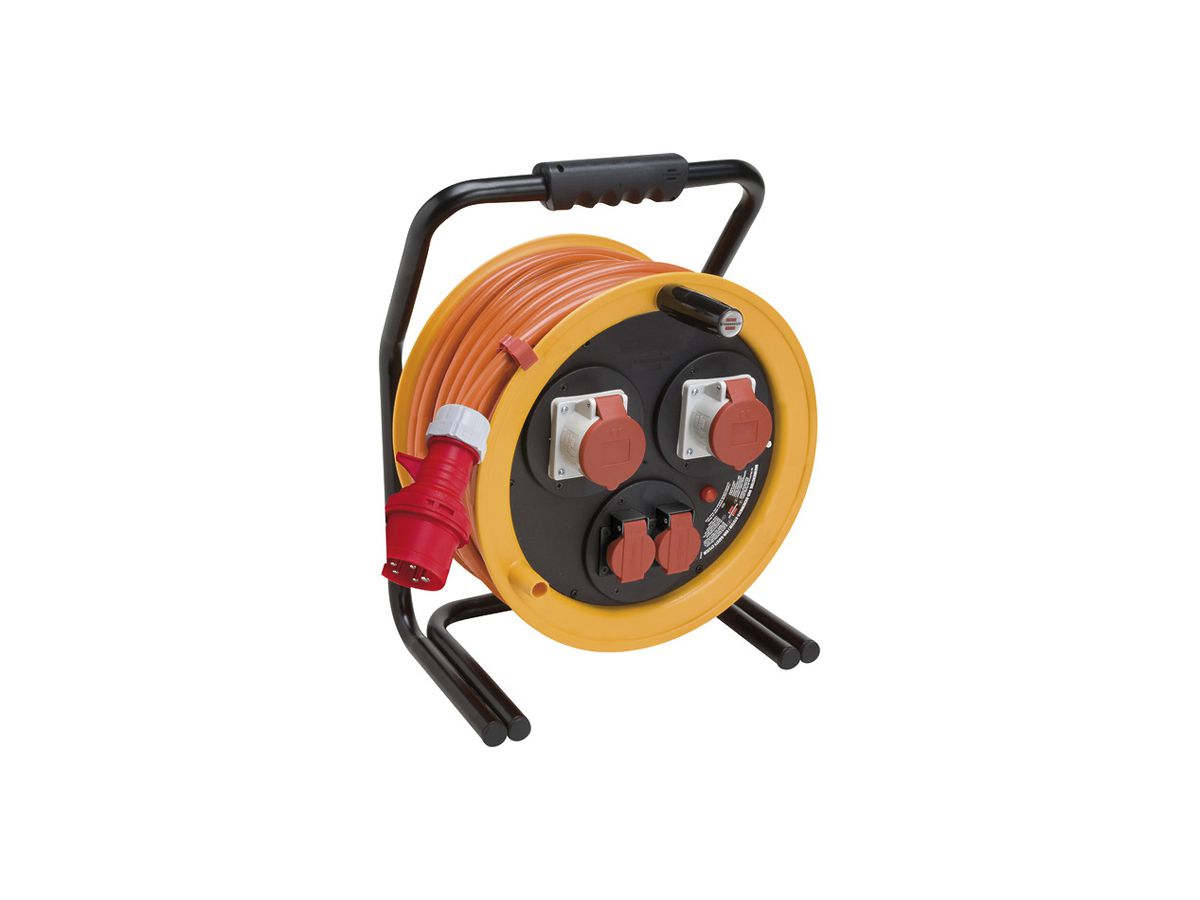 Kabelrolle Brobusta 380 Ø380mm 40m 5×2.5mm² 2×T25 2×CEE16 gelb IP44