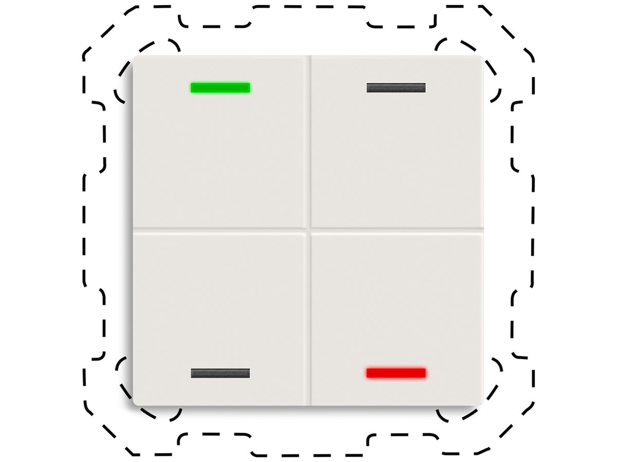 EB-Taster KNX RGBW MDT BE-TAL600411.01 4T/4B weiss matt "neutral"