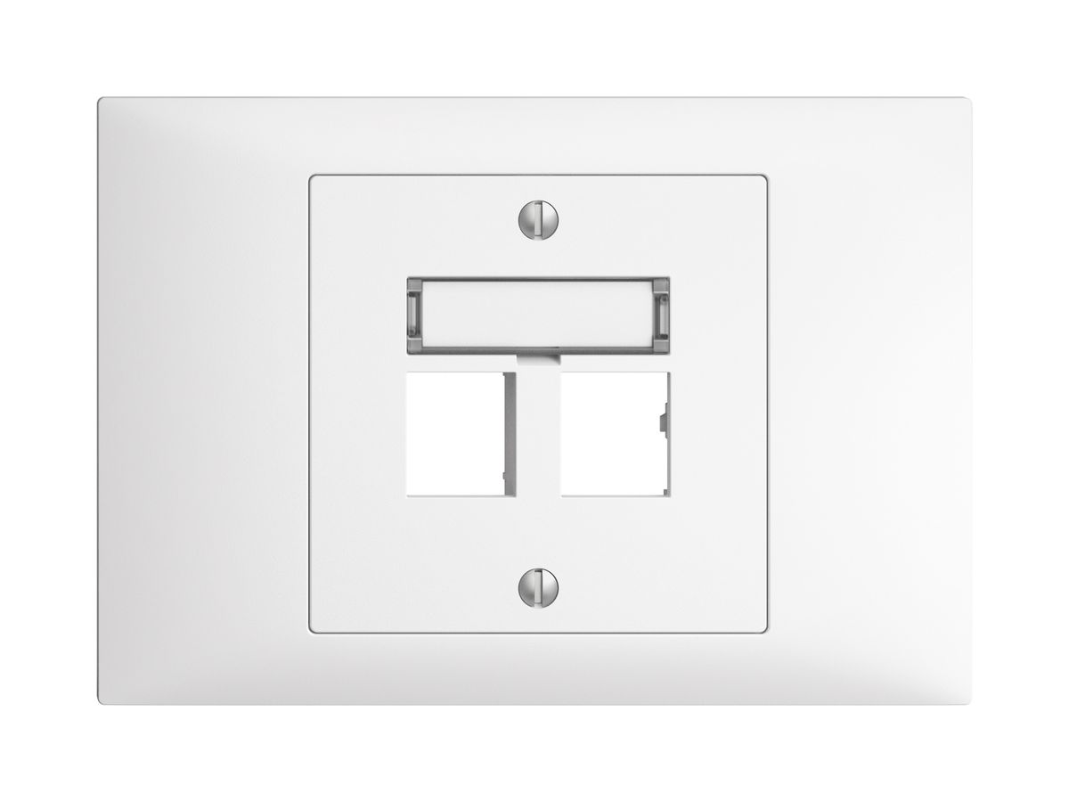 EB-Montageset EDIZIOdue BKE Geradeauslass, für 2×RJ45 freenet, weiss
