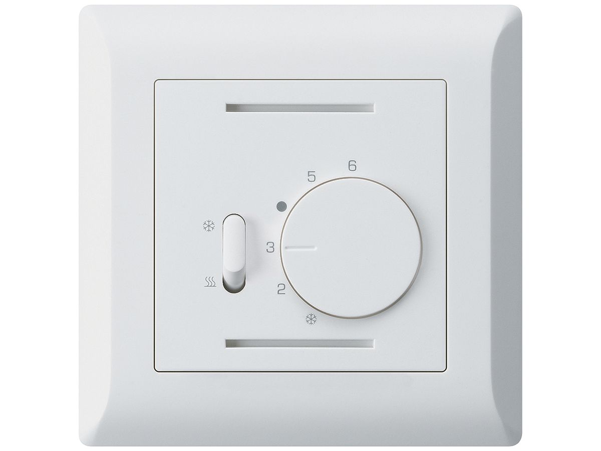 UP-Thermostat Hager kallysto.line, mit Schalter Heizen/Kühlen, weiss
