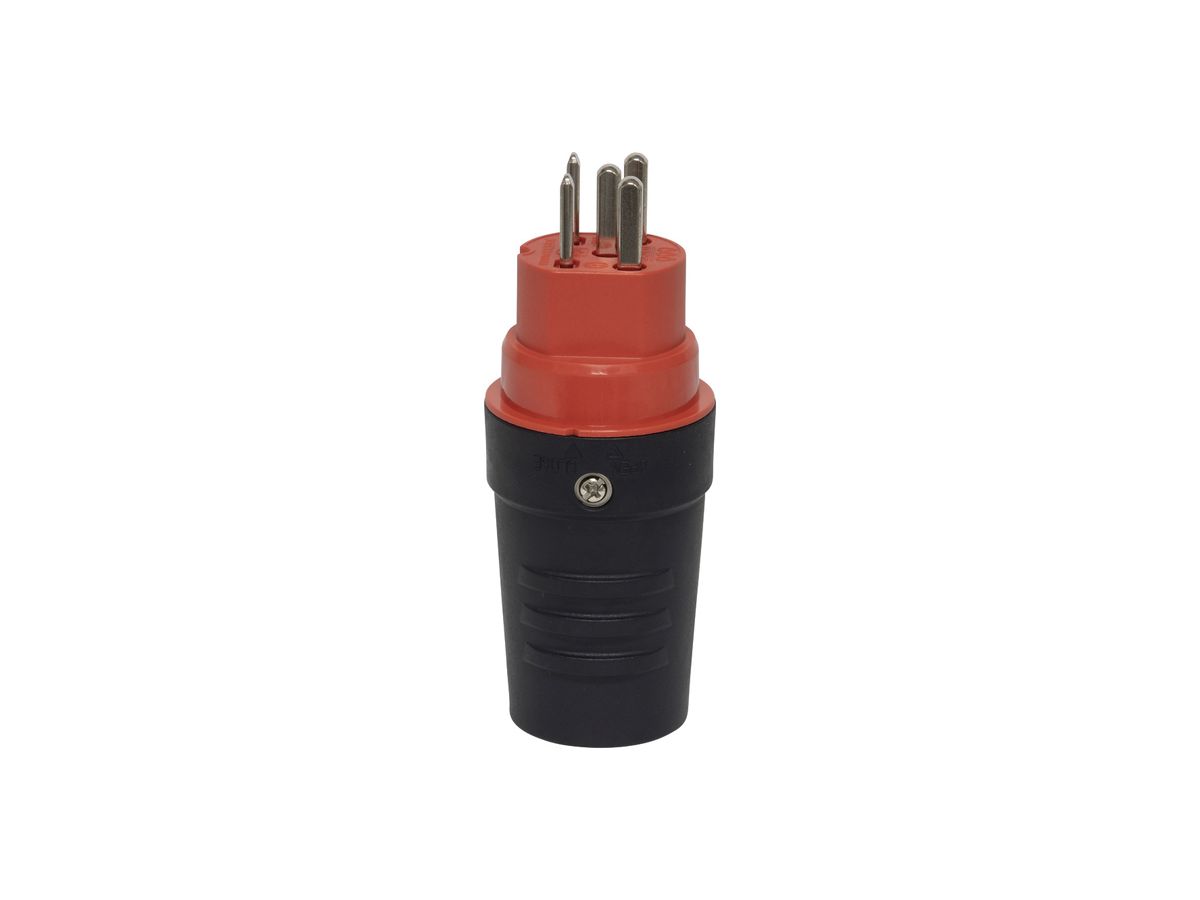 Stecker Typ 15 Brennenstuhl 3L+N+PE 10A 400V IP55 schwarz-rot