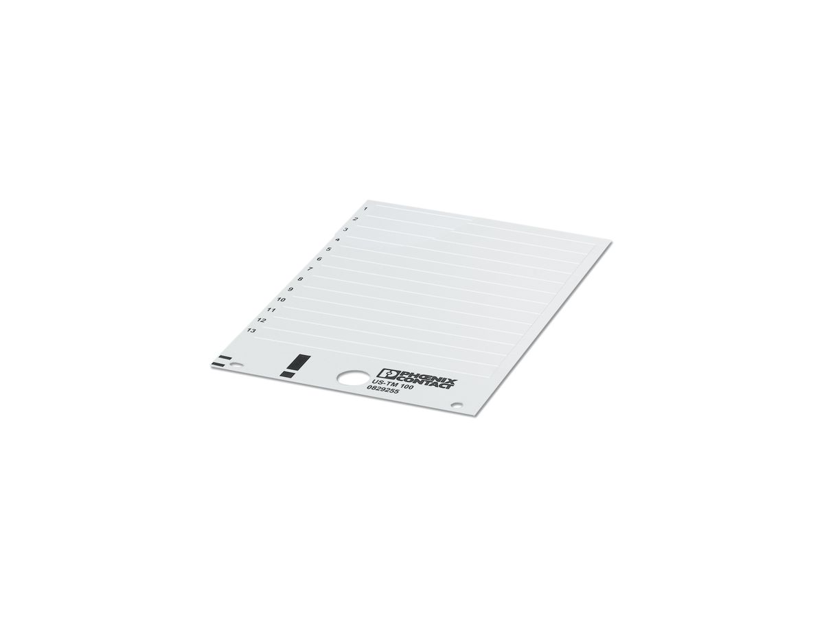 Bezeichnungskarte US-TM 100 weiss für Klemmen 104×9.8mm