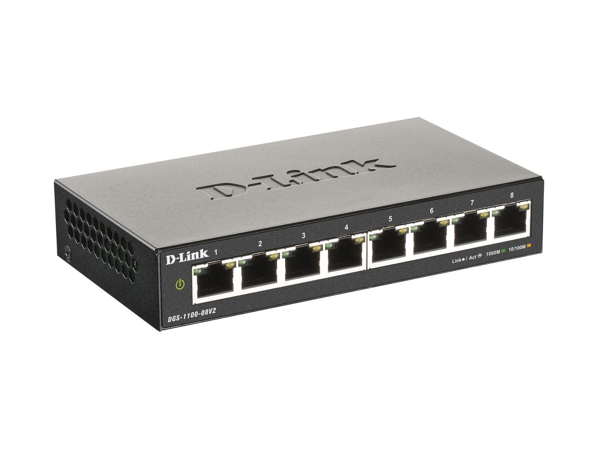 Switch D-LINK DGS-1100-08V2, 8-Port smart managed Layer2 Gigabit
