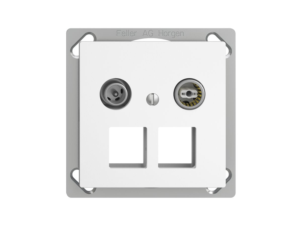 EB-Multimediadose 11dB Edue FM.TE, Enddose/Durchgangsdose, f.2×RJ45 Keystone, ws