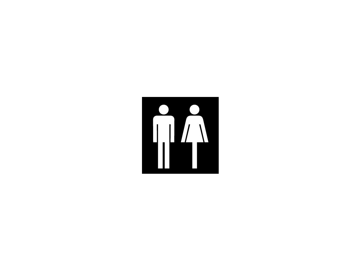 Folie Symbol 'WC Herren+Damen' EDIZIOdue schwarz 42×42 für Lampe LED