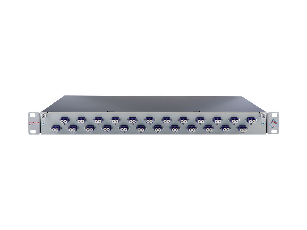 Patchpanel LWL 19" Breakoutbox 1HE 24×LCD/PC violett, MM OM4