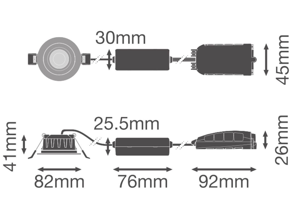 EB-LED-Spot LEDVANCE SP CBO 6W 600lm 2700…4000K IP65 WB Ø68mm schwarz
