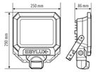 LED-Strahler ESYLUX AFL SUN, 30W 3000K 2400lm 227×86×290mm IP65, weiss