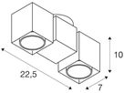 Decken-/Wandleuchte SLV ALTRA DICE DOUBLE CW GU10 2×50W 225×70×100mm schwarz