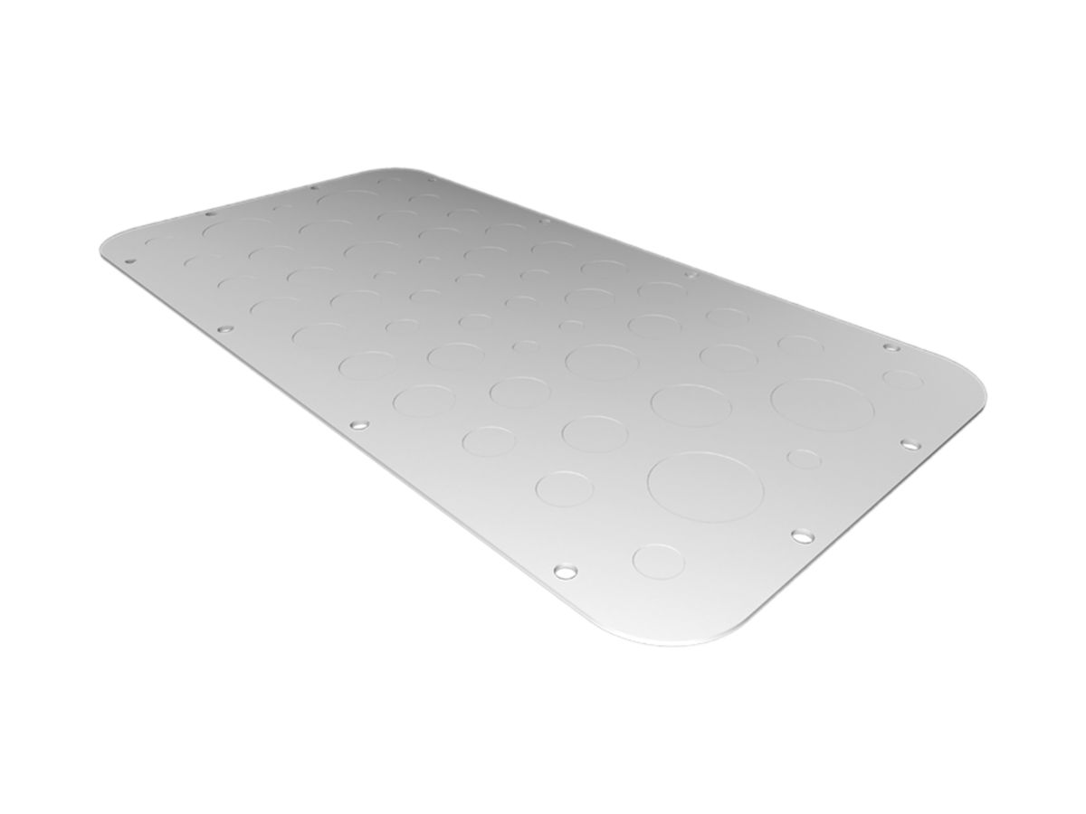 Flanschplatte Rittal AX, metrische Vorprägung, 436×221mm, Metall