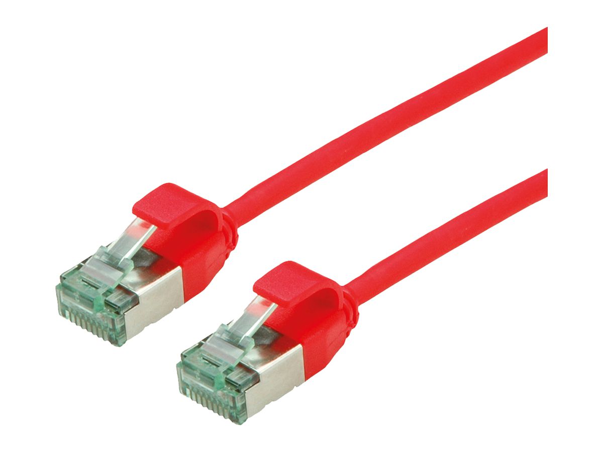 Patchkabel RJ45 ROLINE RM DataCenter slim Kat.6A U/FTP AWG32 TPE rot 5m