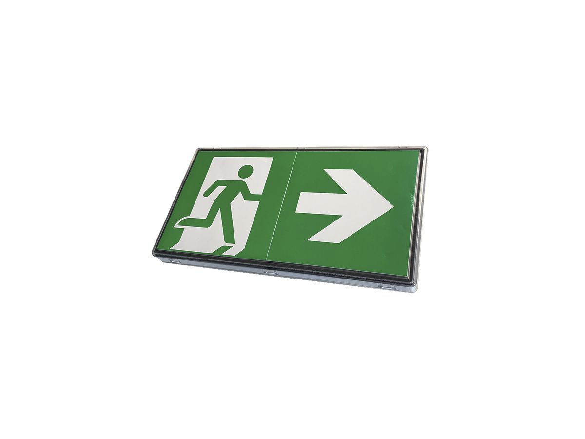LED-Rettungszeichenleuchte A30A 4W Zentralbatt. IP66 Wand-Deckenmont. 4 Piktogr.