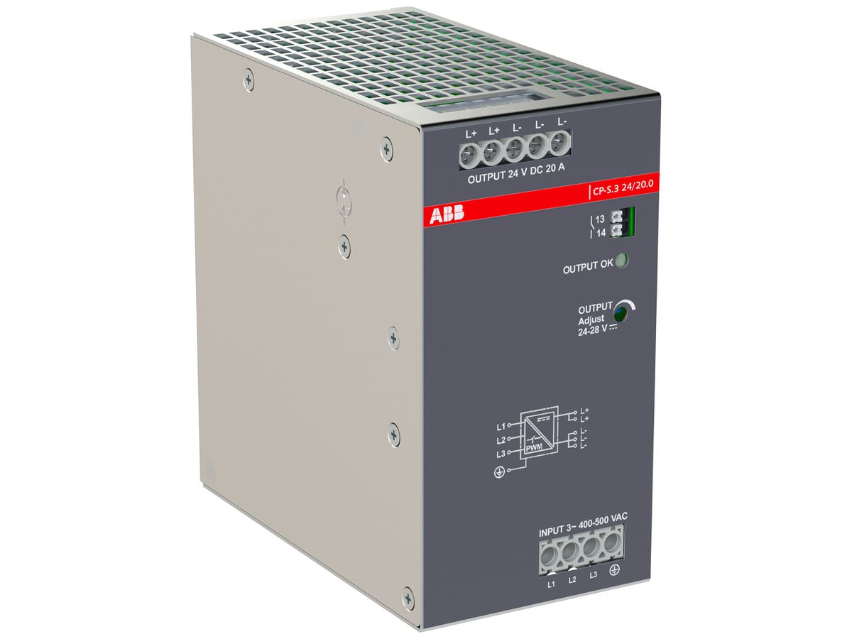 EB-Schaltnetzgerät ABB CP-S.3 24/20.0 320…575VAC 24…28VDC 20A 480W