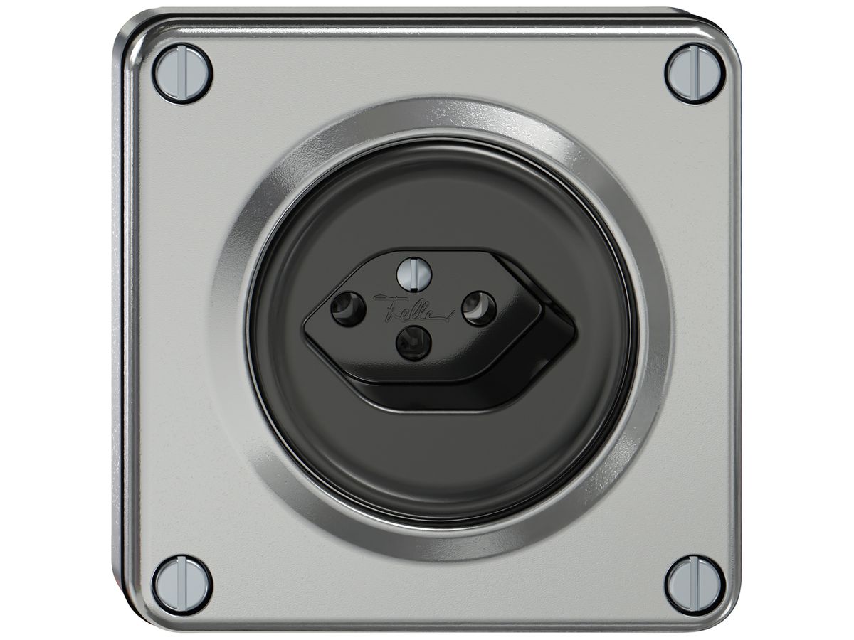 UP-Steckdose ELEMENT SNAPFIX® 1×Typ 13 10A 250V IP20 alu