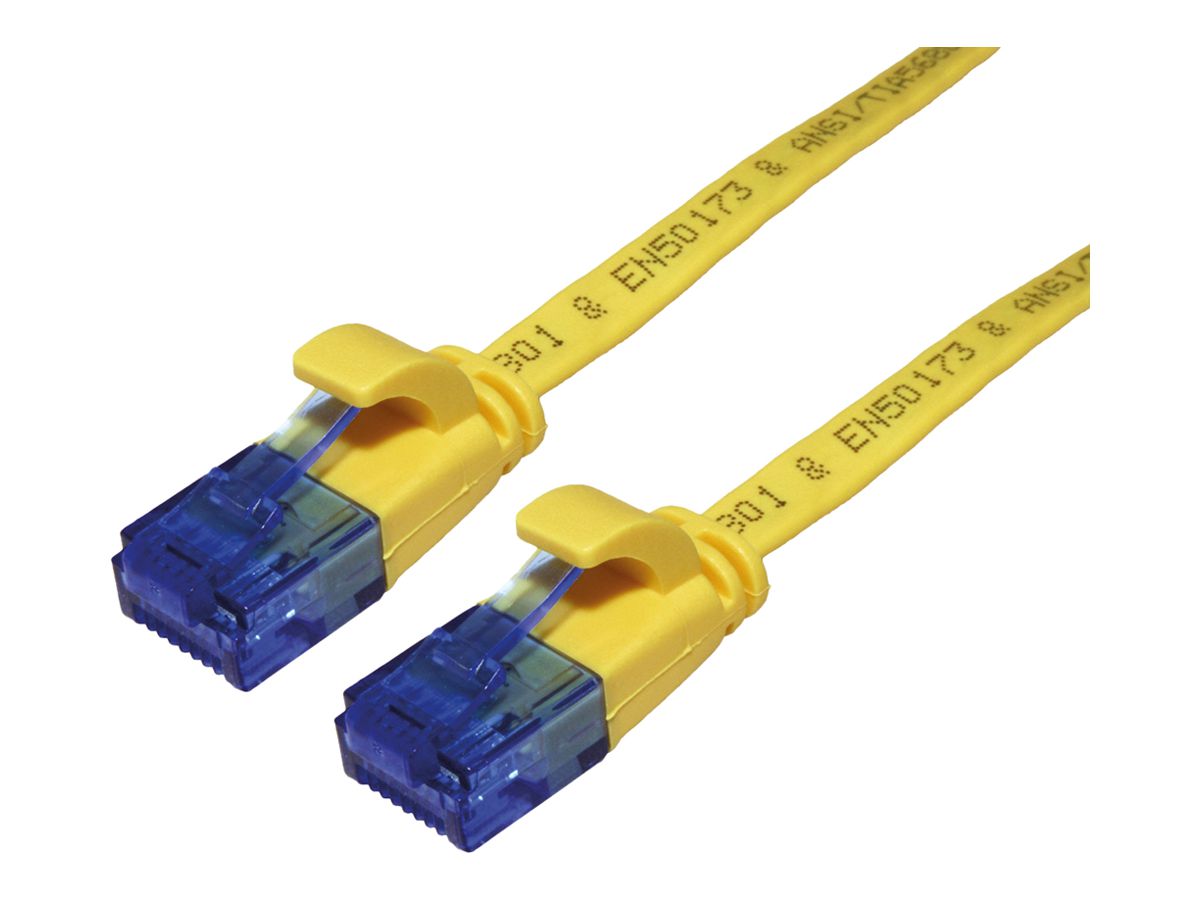 Patchkabel RJ45 VALUE Kat.6A U/UTP AWG32 PVC flach gelb 3m