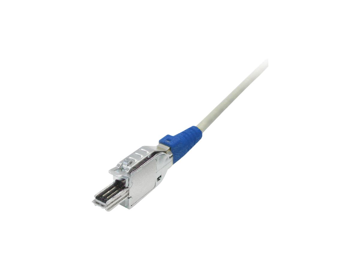 Patchkabel Dätwyler PS2P/RJ45 3m grau Knickschutz blau