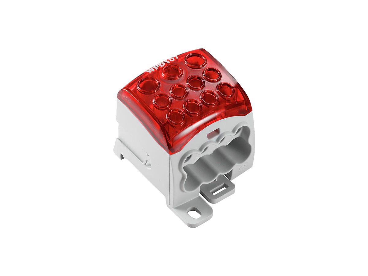 Verteilerblock WM WPD 107 1P 270A 1×Eing 10×Ausg 1.5…35mm² 1.5…95mm²