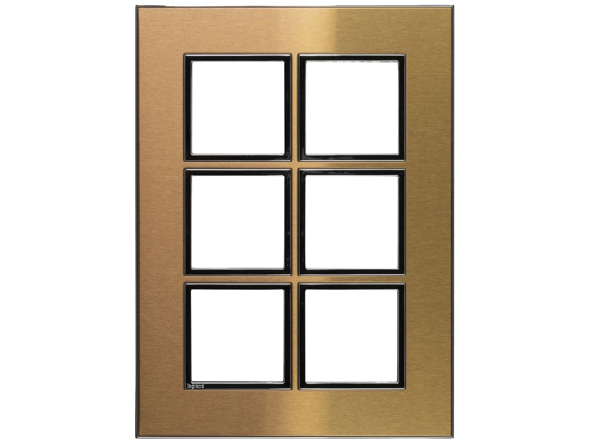 UP-Kopfzeile Legrand Arteor 3×2 vertikal 157×213mm Gold Brass