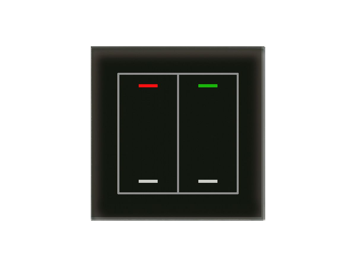 UP-Taster KNX RGBW MDT BE-GTL20S.01S 2T/4B Glas schwarz "neutral"