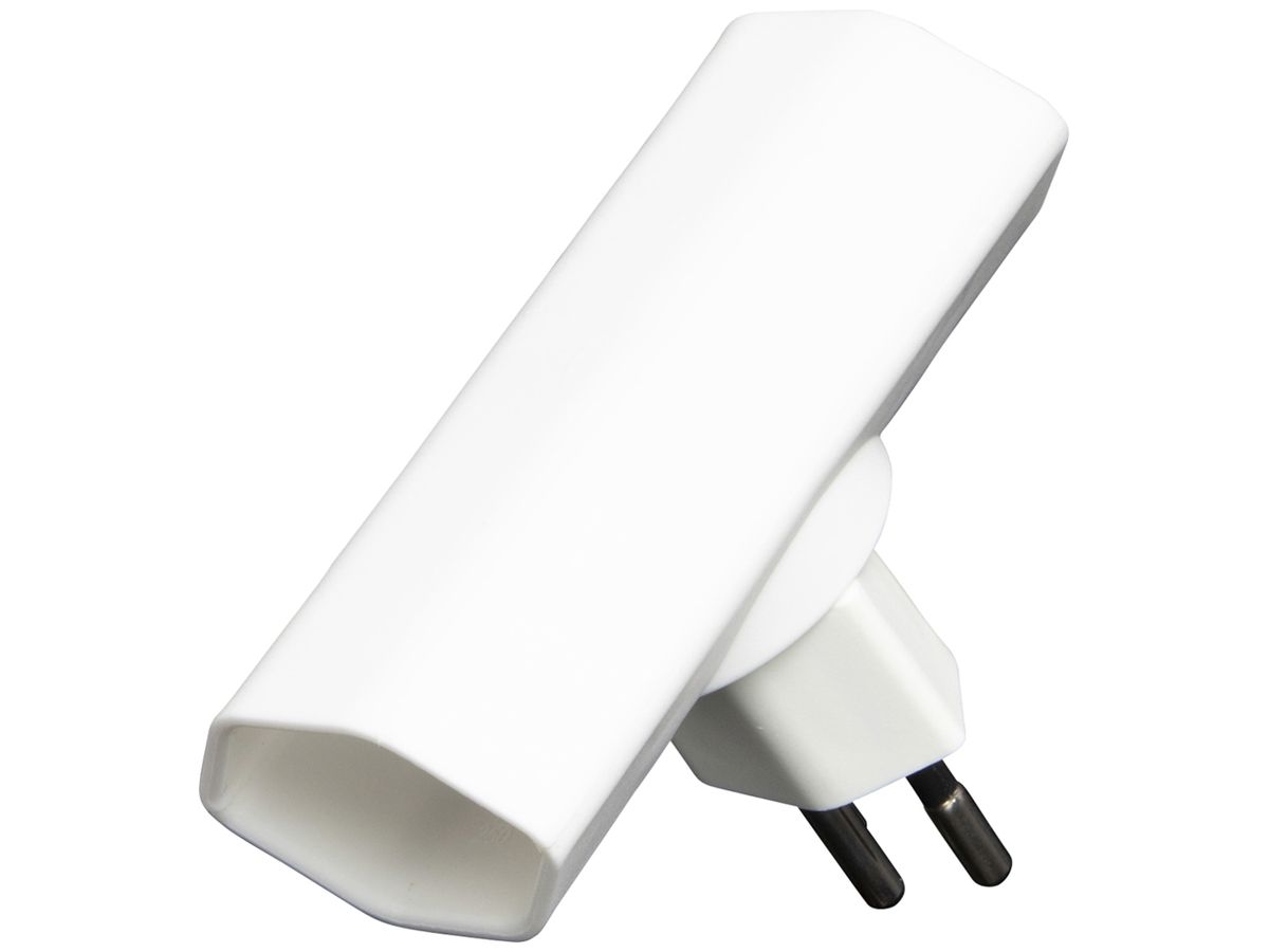 Abzweigstecker cleverLINE flach 2×T13 300° weiss