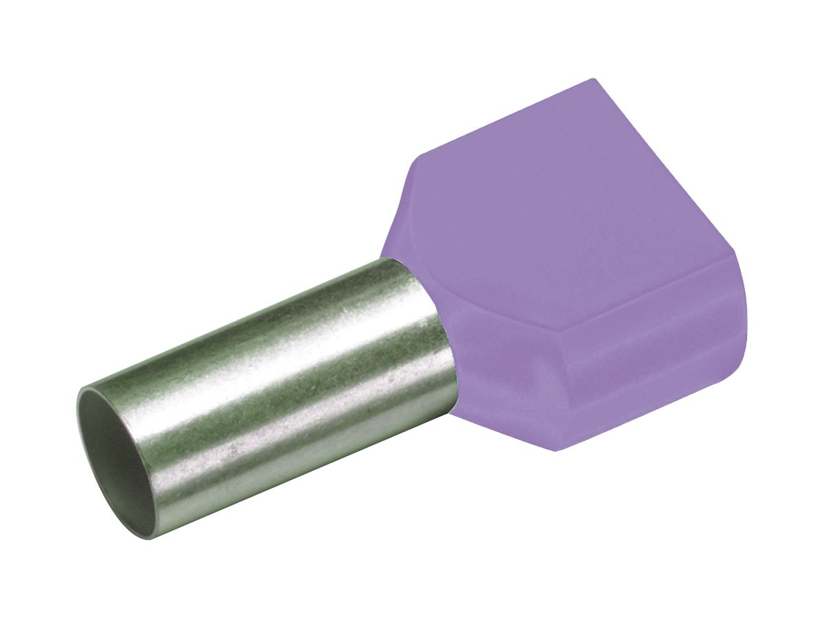Zwillings-Aderendhülse Cimco 0.25mm² 8×15mm Kupfer PP violett