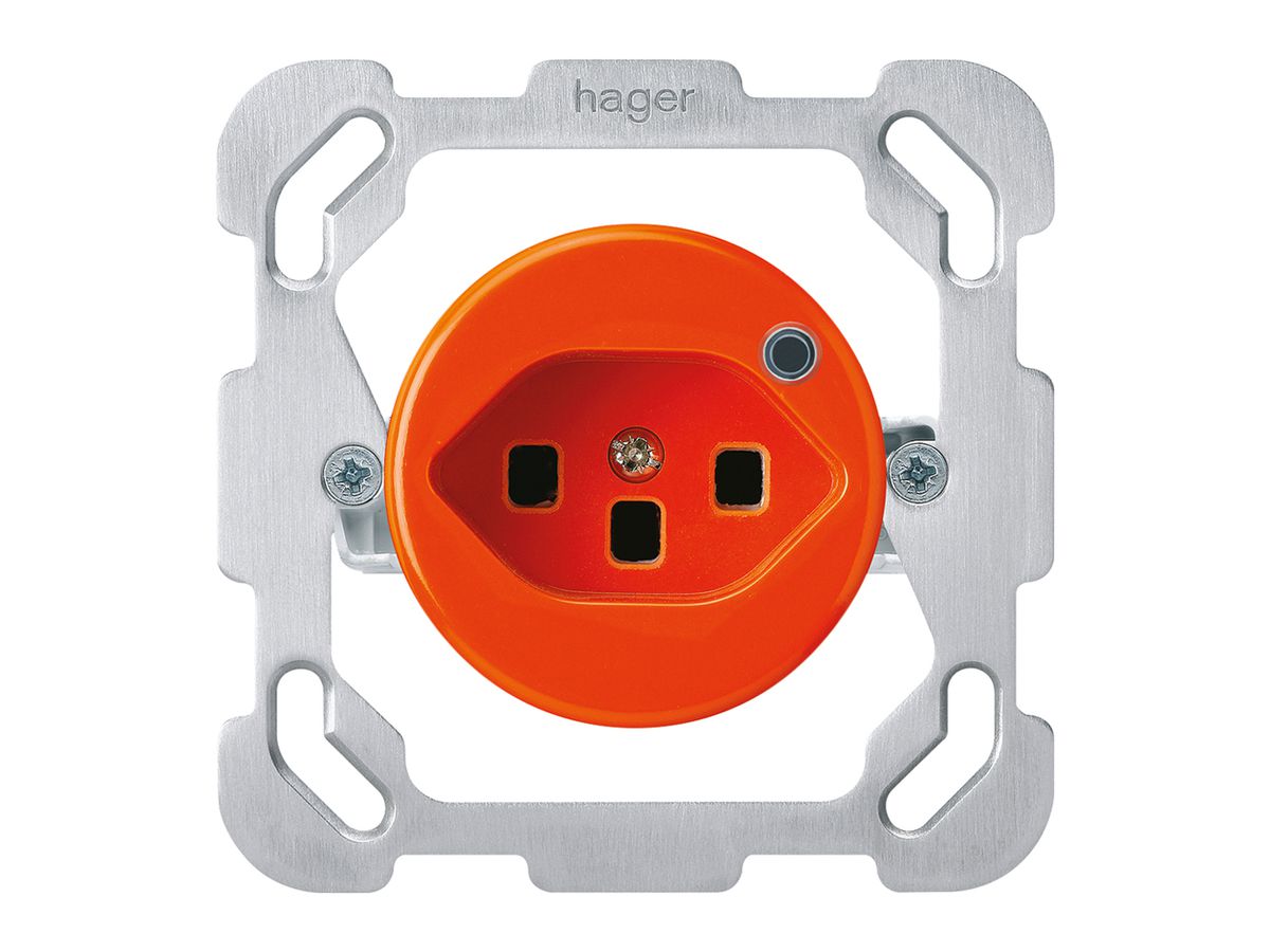 UP-Steckdose Hager basico 1×Typ 23 beleuchtet B orange