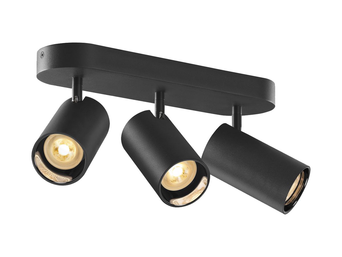 Spot SLV ASTO TUBE GU10 3×10W Ø70×125mm schwarz