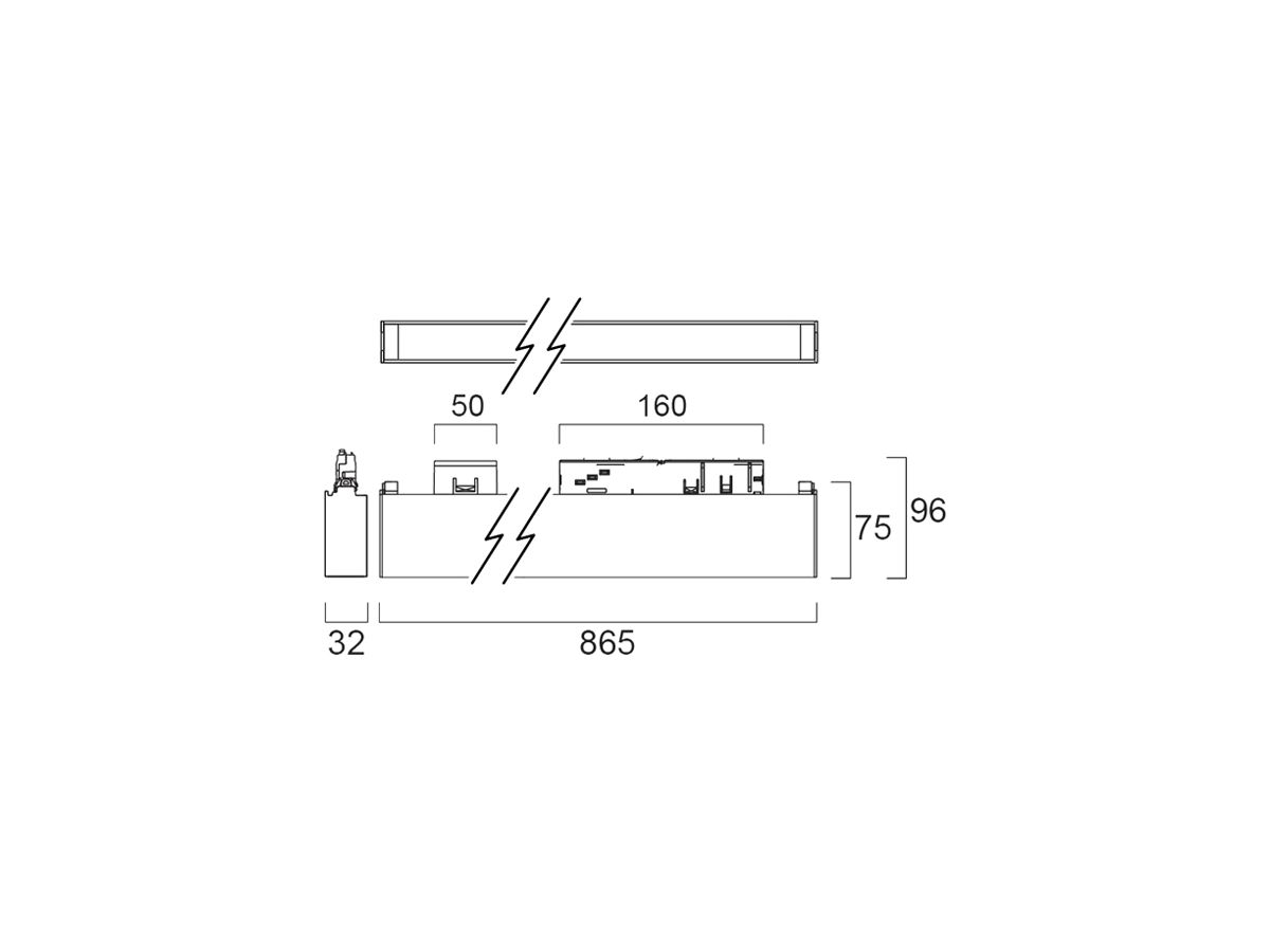 LED-Strahler Sylvania RAXA 22W 2150lm 930 48×83° AD3PH 865mm schwarz