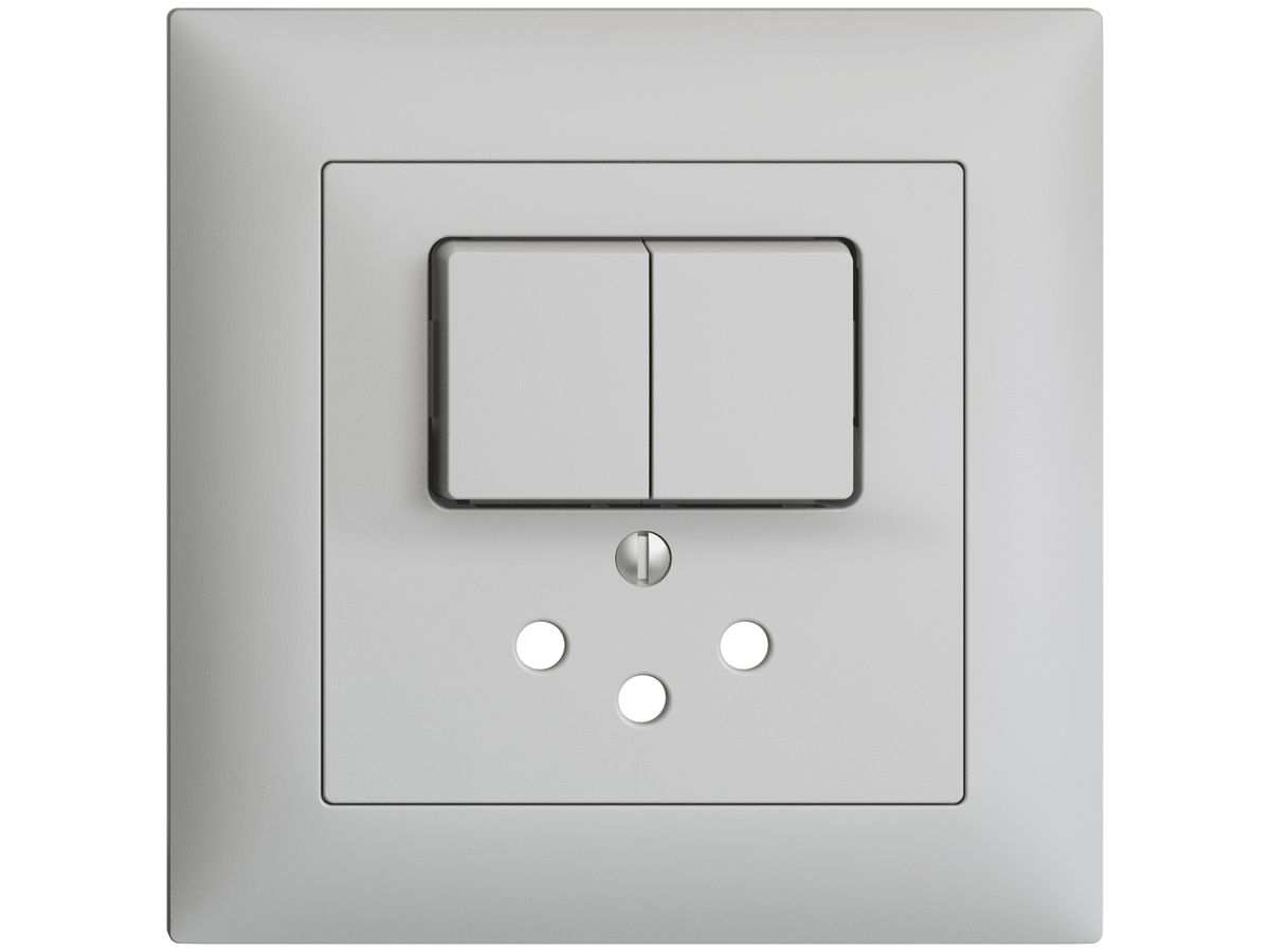 UP-Frontset, EDIZIOdue hellgrau 88×88mm für KK mit 2 Taste+T12