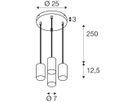 Pendelleuchte SLV ASTO TUBE GU10 4×10W direkt Ø70×125mm weiss