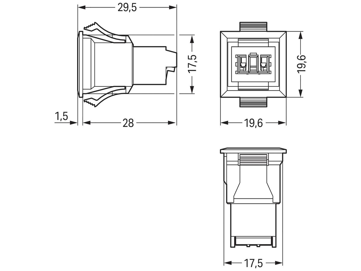 Stecker WAGO 2L für KNX grün Cod.E 3A 50V Snap-In