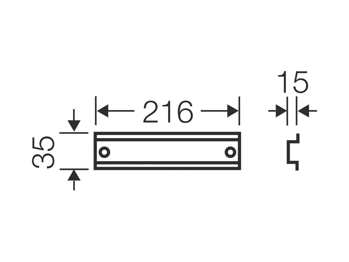 Profilschiene DIN-35 L 216 zu Apparategehäuse Gr.1, 2 und 3