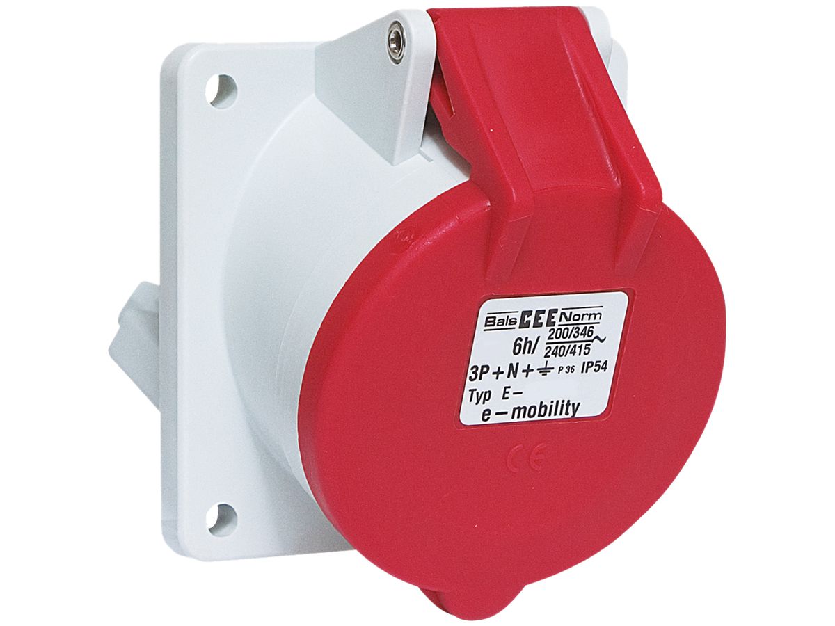 EB Steckdose E-Mobility CEE 5P 16A 400V 6h rot IP44
