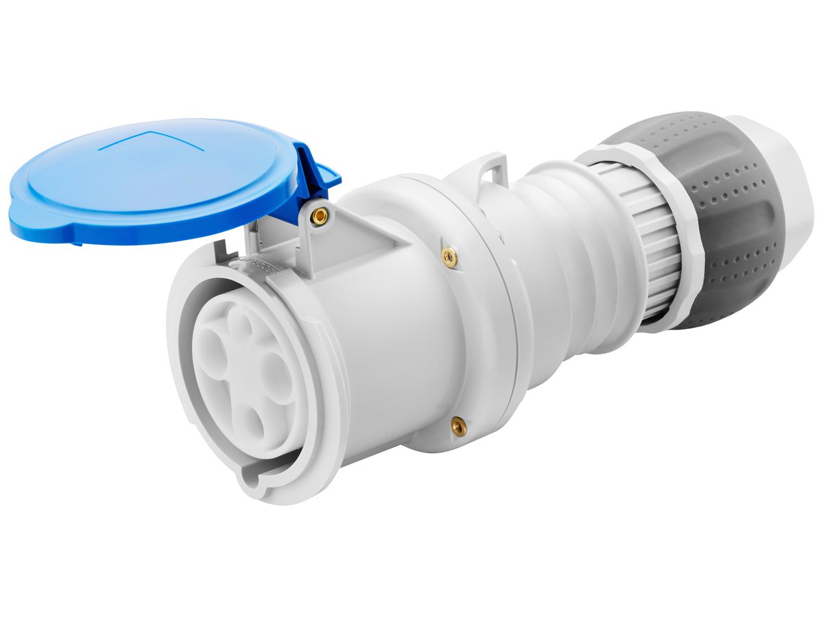 Kupplung CEE Gewiss 309 HP 5P 63A 200…250V bl 9h IP44 Schraube