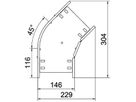 Bogen BET RB 45° 60×150mm Stahl bandverzinkt