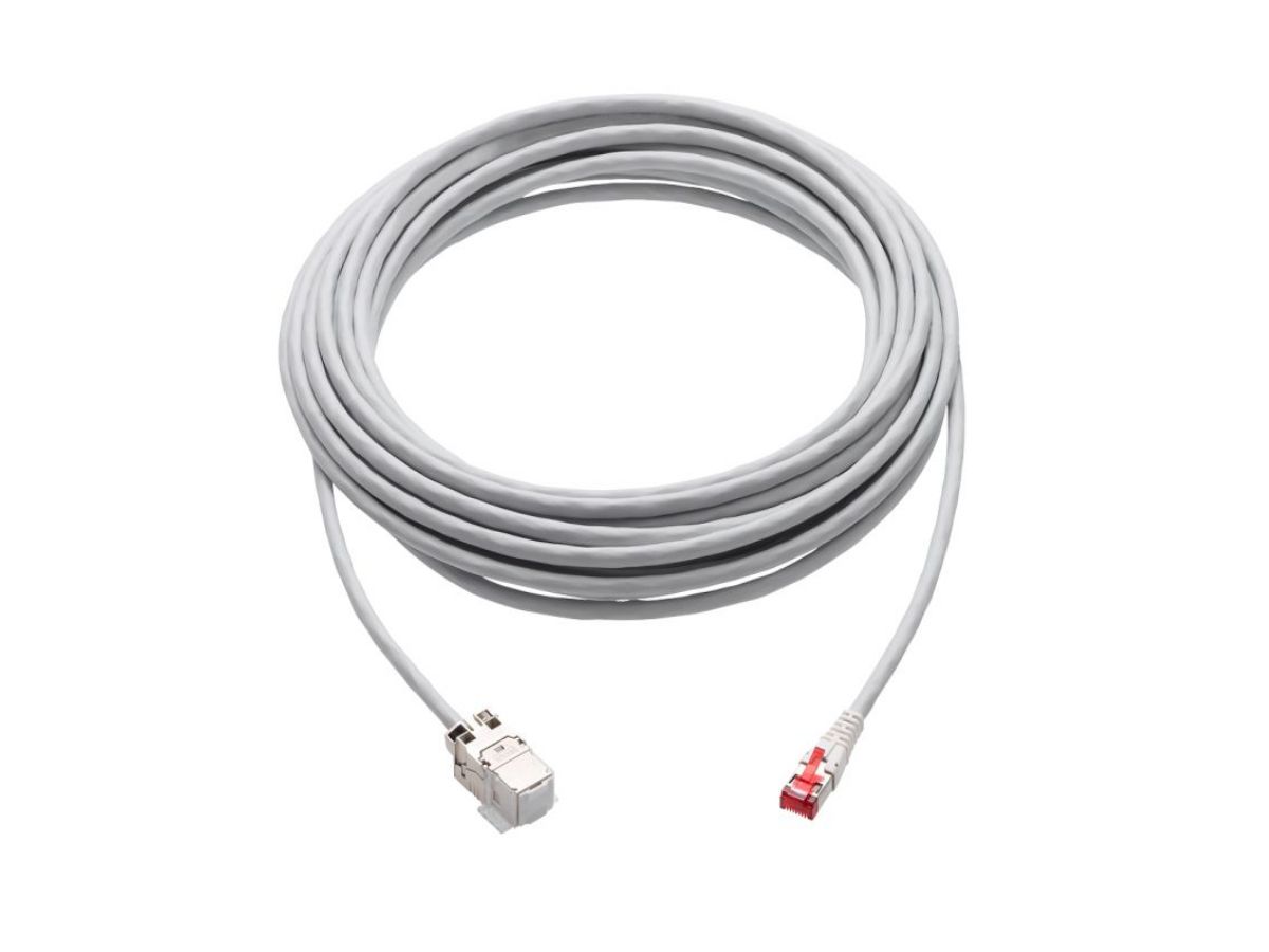 Patchkabel CU CP C6A ISO S grau - 15m,Stecker/Modul RJ45/Roche Zulassung