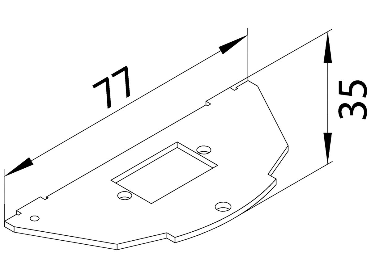 Montageplatte Hager Typ 030, 12.8×21mm einfach