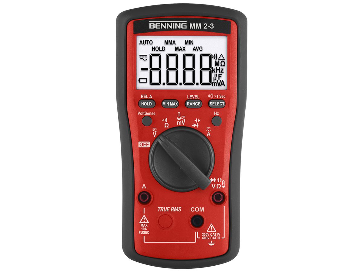 Digital-Multimeter Benning MM 2-3 1000VUC 10A 60MΩ CAT III 1000V