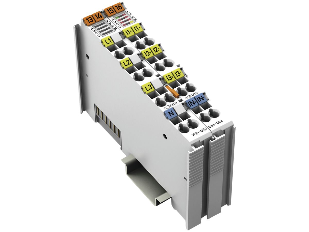 REG-Leistungsmessmodul WAGO 3L, 690VAC, Rogowski-Spulen, lichtgrau